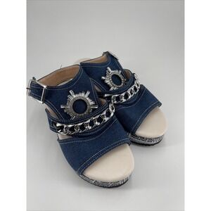 Women's Sandals Rhinestone Slingback Platform Wedges Pumps Heels Sz 8 US 41 EU